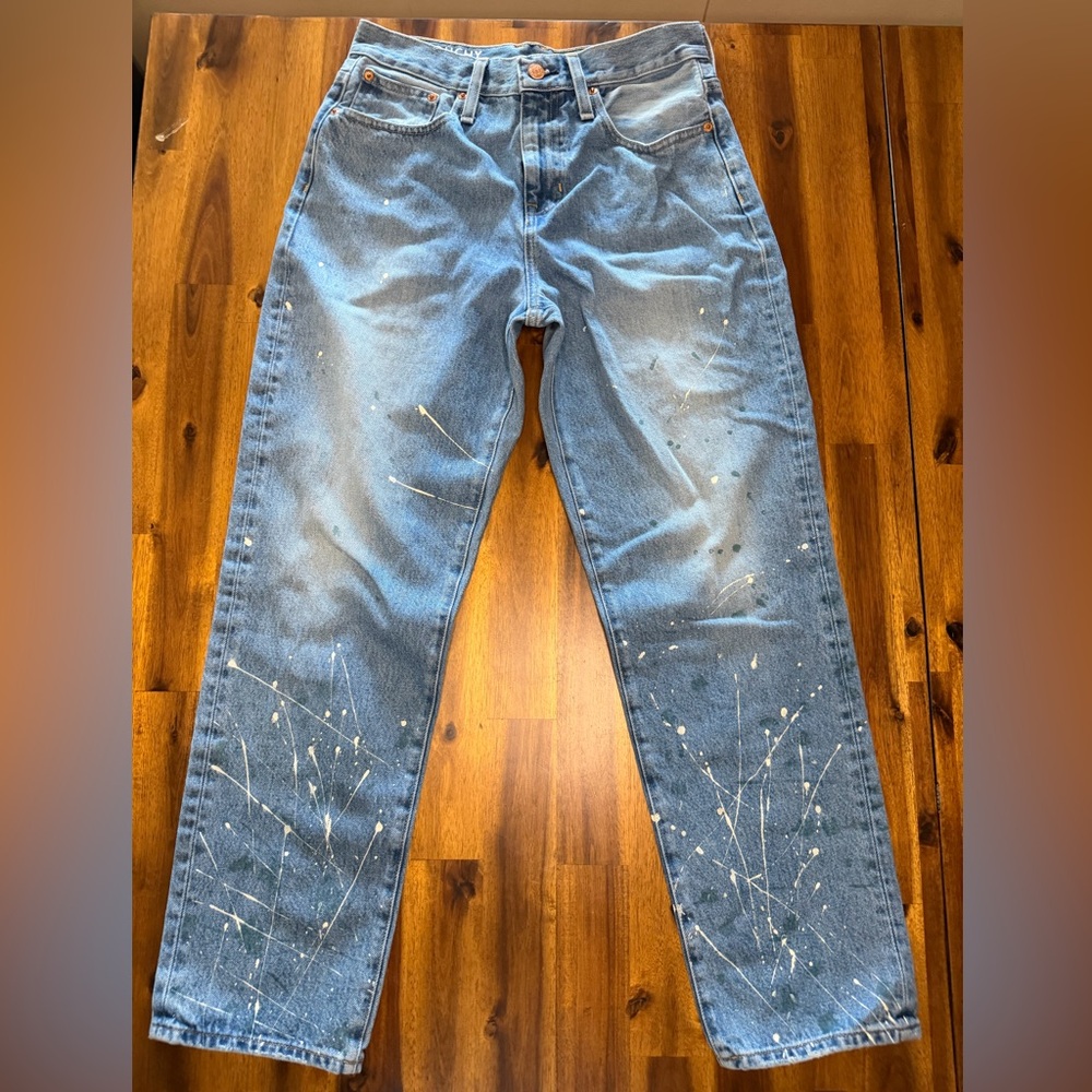 JCrew Custom Paint Slouchy Boyfriend Jeans Size 26